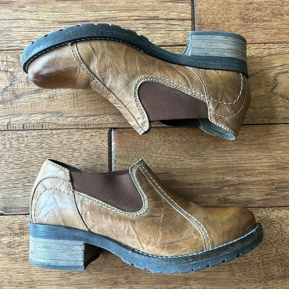 Dromedaris Kai Leather Slip on Chelsea Clogs Ankle Boots Tan Light Brown Size 37 - Picture 1 of 13